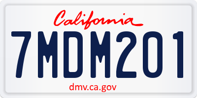 CA license plate 7MDM201