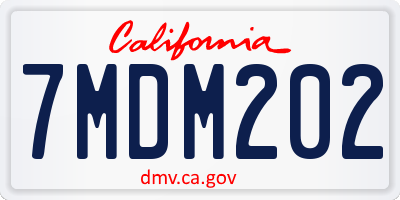CA license plate 7MDM202