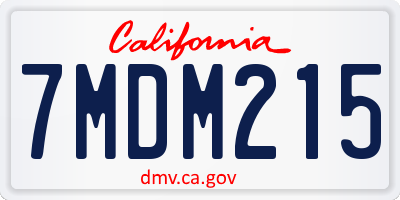 CA license plate 7MDM215