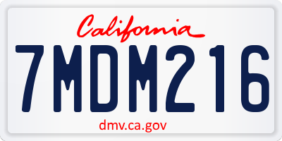 CA license plate 7MDM216