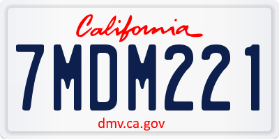 CA license plate 7MDM221