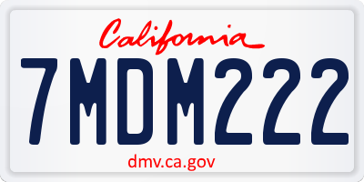 CA license plate 7MDM222