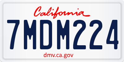 CA license plate 7MDM224