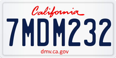 CA license plate 7MDM232