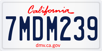 CA license plate 7MDM239