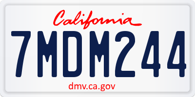 CA license plate 7MDM244