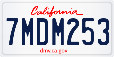 CA license plate 7MDM253