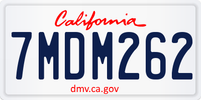 CA license plate 7MDM262