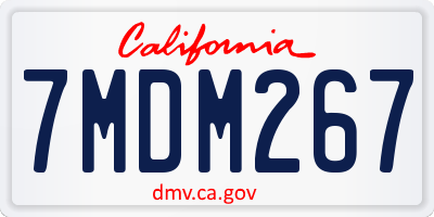 CA license plate 7MDM267