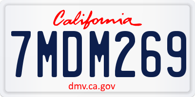 CA license plate 7MDM269