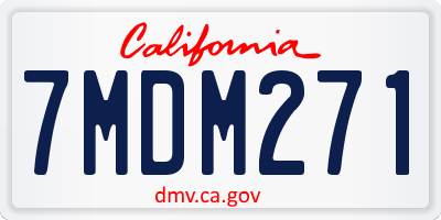 CA license plate 7MDM271