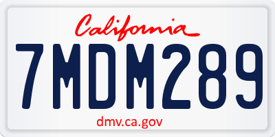 CA license plate 7MDM289