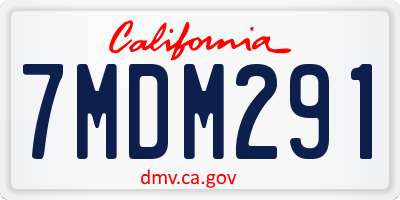 CA license plate 7MDM291