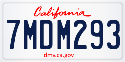 CA license plate 7MDM293
