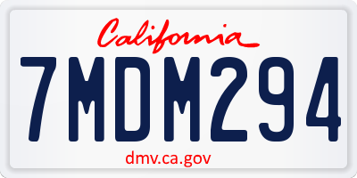 CA license plate 7MDM294