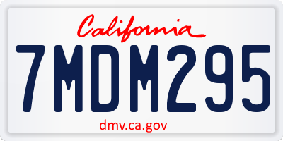 CA license plate 7MDM295