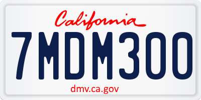 CA license plate 7MDM300
