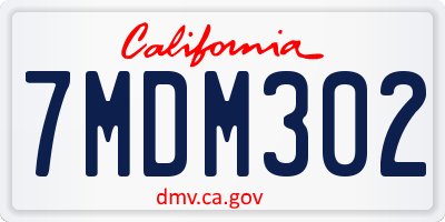 CA license plate 7MDM302
