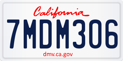 CA license plate 7MDM306