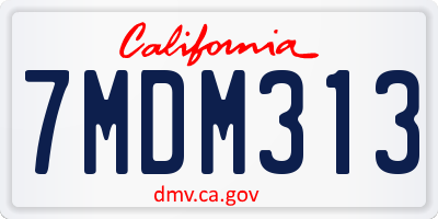 CA license plate 7MDM313