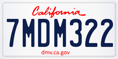 CA license plate 7MDM322