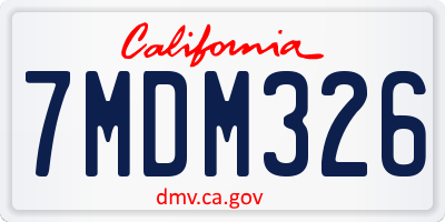 CA license plate 7MDM326