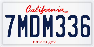 CA license plate 7MDM336