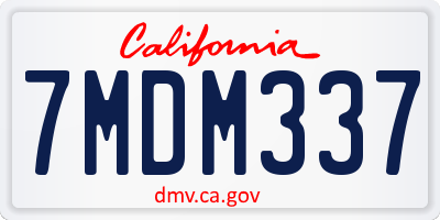 CA license plate 7MDM337