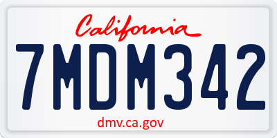 CA license plate 7MDM342