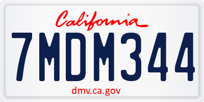 CA license plate 7MDM344