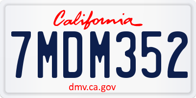 CA license plate 7MDM352