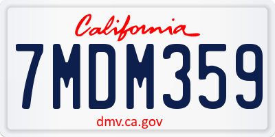 CA license plate 7MDM359