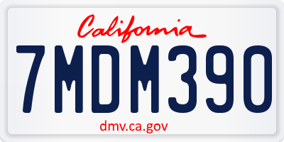 CA license plate 7MDM390