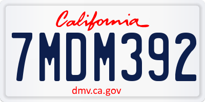 CA license plate 7MDM392