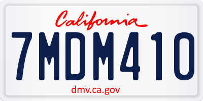 CA license plate 7MDM410