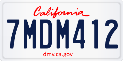 CA license plate 7MDM412