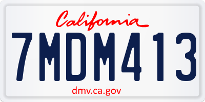 CA license plate 7MDM413