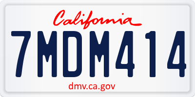 CA license plate 7MDM414
