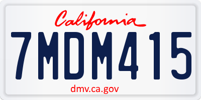CA license plate 7MDM415