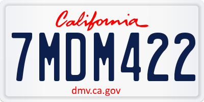 CA license plate 7MDM422