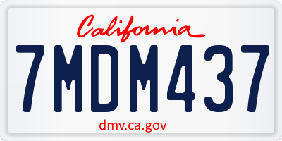 CA license plate 7MDM437
