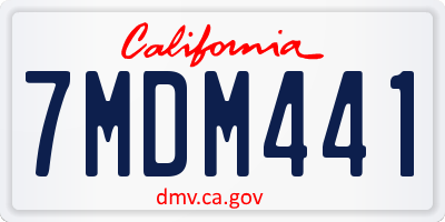 CA license plate 7MDM441
