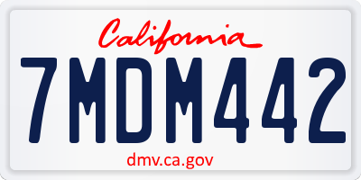 CA license plate 7MDM442