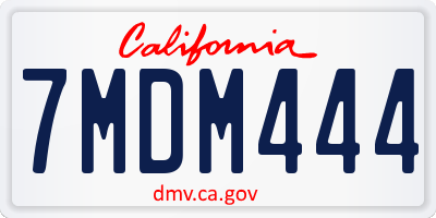 CA license plate 7MDM444
