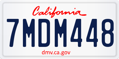 CA license plate 7MDM448