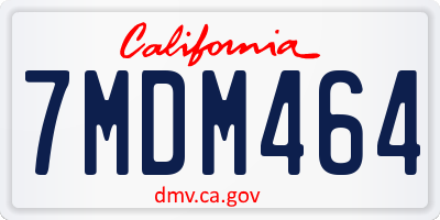 CA license plate 7MDM464