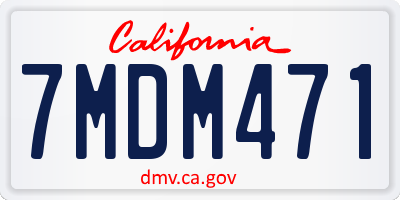 CA license plate 7MDM471