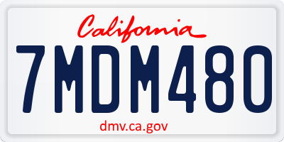 CA license plate 7MDM480