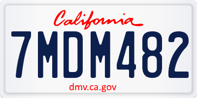 CA license plate 7MDM482