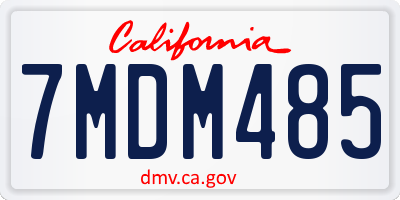 CA license plate 7MDM485